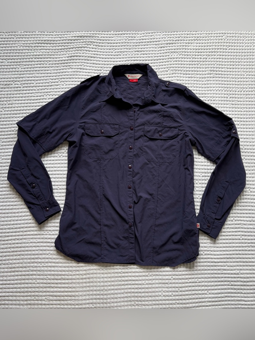 Redington Women's Navy Blue Roll-Up Sleeve Fishing Shirt Outdoor Sun Vented M